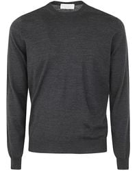 FILIPPO DE LAURENTIIS - Antraciet Merino Crew Neck Sweater - Lyst