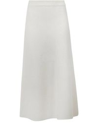 Liviana Conti - Kaschmir Langer Rock Mit Elastischem Bund - Lyst