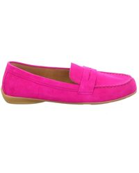 Gabor - Rosa Velours Slipper Mit Flacher Gummisohle - Lyst