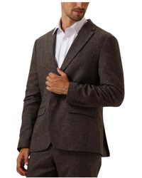 SELECTED - Jassen ,Bruin ,Polyester Slhslim-Reed Wool Blz - Lyst
