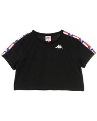 Kappa - Tops ,Zwart ,Authentiek T-Shirt La Basma Zwart/Blauw - Lyst