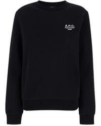 A.P.C. - Hoodies & Sweatvesten ,Zwart ,Katoen Rue Madame Sweatshirt - Lyst