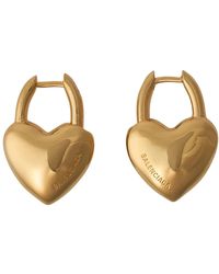 Balenciaga - Herz Design Goldfarbene Ohrringe Set - Lyst
