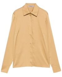 D.exterior - Overhemden ,Geel ,Satijn Satijnen Blouse Met Lange Mouwen - Lyst