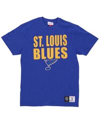 Mitchell & Ness - Tops ,Blauw ,Katoen Stlblu Legendarische Slub Tee Korte Mouw - Lyst