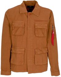 Alpha Industries - Jassen ,Bruin ,Katoen Ripstop Cargo Overshirt Jas Hazel - Lyst