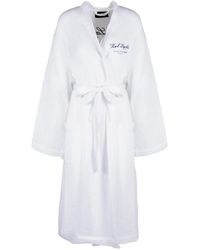KARL LAGERFELD - Nachtkleding ,Wit ,Katoen Hotel Wafel Badjas - Lyst
