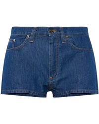 Versace - Korte Broeken ,Blauw ,Denim Chambray Denim Mini Shorts - Lyst