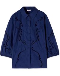 Oltre - Overhemden ,Blauw ,Katoen Sangallo Shirt - Lyst