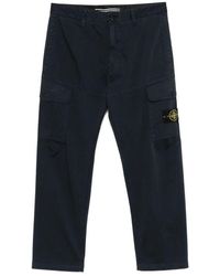 Stone Island - Blaue stylische hose,blaue cargohose mit taschen - Lyst