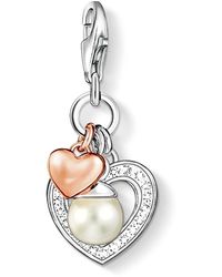 Thomas Sabo - Ciondolo charm cuore oro rosa argento sterling - Lyst