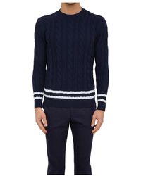 Eleventy - Blauer Rundhals Pullover - Lyst