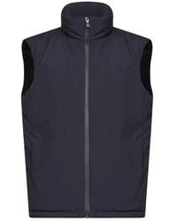 Herno - Jassen ,Blauw ,Polyester Gewatteerd Vest Met Fleecevoering - Lyst