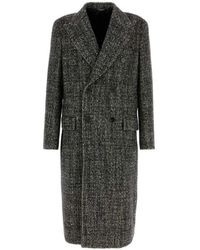 Dolce & Gabbana - Jassen ,Grijs ,Wol Tweekleurige Jas Van Wolmix - Lyst