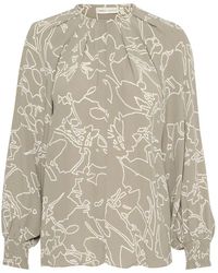 Inwear - Bedruckte bluse mit puffärmeln - Lyst
