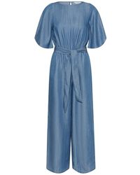 Part Two - Blauer Denim Jumpsuit Mit Weitem Bein - Lyst