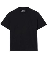 Sunnei - Schwarzes baumwoll-t-shirt mit bügellogos - Lyst