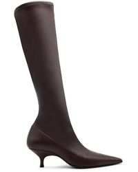 Gia Borghini - Braune Kitten Heel Stiefel Mit Spitzer Zehe - Lyst