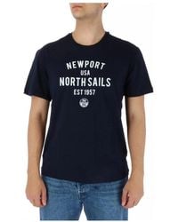 North Sails - Tops ,Blauw ,Katoen Blauw Kortemouw T-Shirt - Lyst