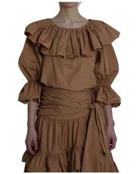 Chloé - Baumwollbluse Mit Rüschen - Lyst