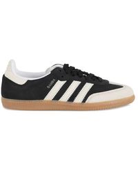 adidas - Zwarte Suède Sneakers Veters Rubberen Zool - Lyst