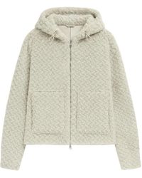 Clips - Beiger Chevron Mantel Mit Kapuze - Lyst