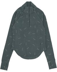 Nike - Fitness ,Groen ,Katoen Vintage Groene Half-Zip Lang Mouw T-Shirt - Lyst