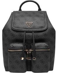 Guess - Tassen ,Grijs ,Manhattan Ii Flap Rugzak - Lyst