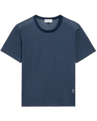 Ami Paris - Gestreept Geborduurd T-Shirt - Lyst