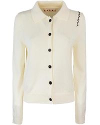 Marni - Truien & Vesten ,Katoen Crème Katoenen Cardigan Sweaters - Lyst