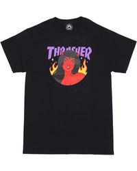 Thrasher - Tops ,Zwart ,Katoen Zwarte Roja Tee Korte Mouw T-Shirt - Lyst