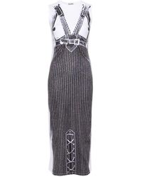 Jean Paul Gaultier - Vestido largo sin mangas blanco negro - Lyst