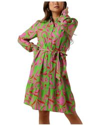 Pom - Grün Und Rosa Midi Kleid - Lyst