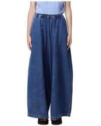 MEIMEIJ - Jeans ,Blauw ,Katoen Wide Leg Palazzo Broek - Lyst