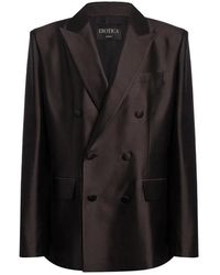 Dondup - Double-Breasted Shantung Blazer - Lyst