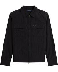 Fred Perry - Zip overshirt jacke - Lyst