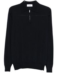 Lardini - Tops ,Blauw ,Wol Half-Zip Polo - Lyst