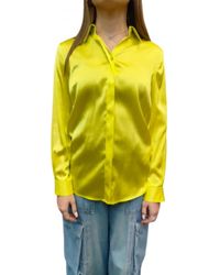 Elisabetta Franchi - Blusa de seda amarilla modelo cedro - Lyst