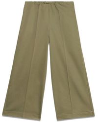 Oltre - Cropped Palazzo-Hose Aus Baumwollmischung - Lyst