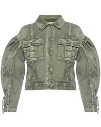 Ulla Johnson Army Stonewashed Denim Jacket - Groen