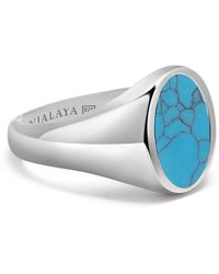 Nialaya - #39;S Sterling Oval Signet Ring With - Lyst