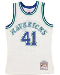 Mitchell & Ness - Fitness ,Wit ,Polyester Basketbal Tanktop Dirk Nowitzki 1998 - Lyst