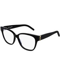 Saint Laurent - Monturas gafas negro oro sl m33 - Lyst