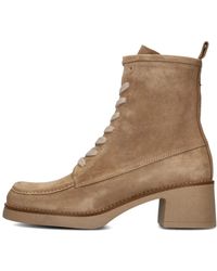 CTWLK - Wildleder Schnürstiefel Mit Blockabsatz - Lyst