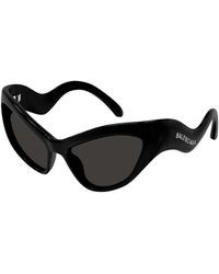 Balenciaga - Bb sonnenbrille in schwarz mit dunkelgrauen gläsern - Lyst