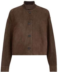 Brunello Cucinelli - Jassen ,Bruin ,Suède Couture Suede Outerwear Jacket With Monili - Lyst