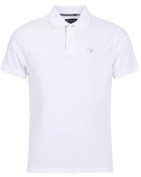Barbour - Tartan Pique Polo Wit - Lyst