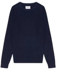 NN07 - Truien & Vesten ,Blauw ,Katoen Ribgebreide Katoenen Trui - Lyst