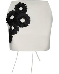 MSGM - Schwarzes Geprägtes Ärmelloses Top Mit Blumen - Lyst