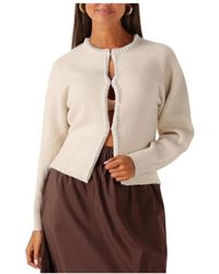 Notre-v - Truien & Vesten ,Polyester Ecru Gebreide Trui Voor Herfst/Winter - Lyst